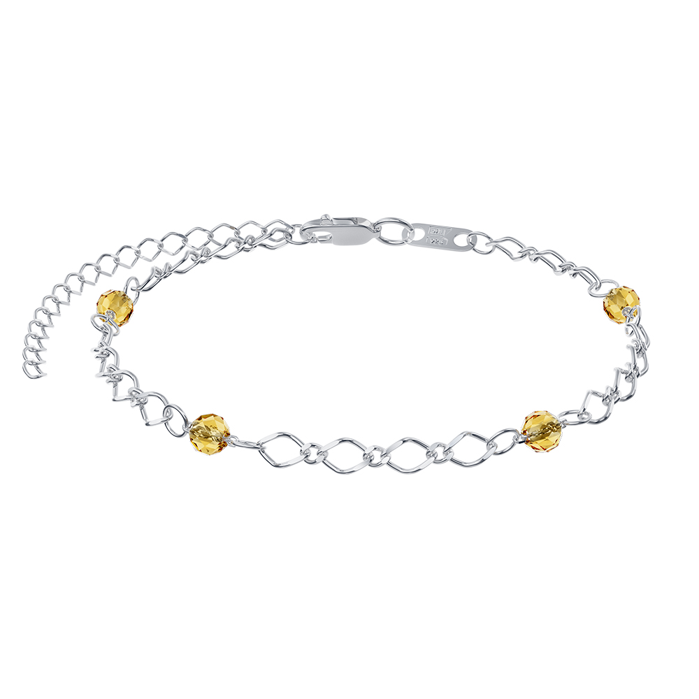 Браслет из серебра с цитрином