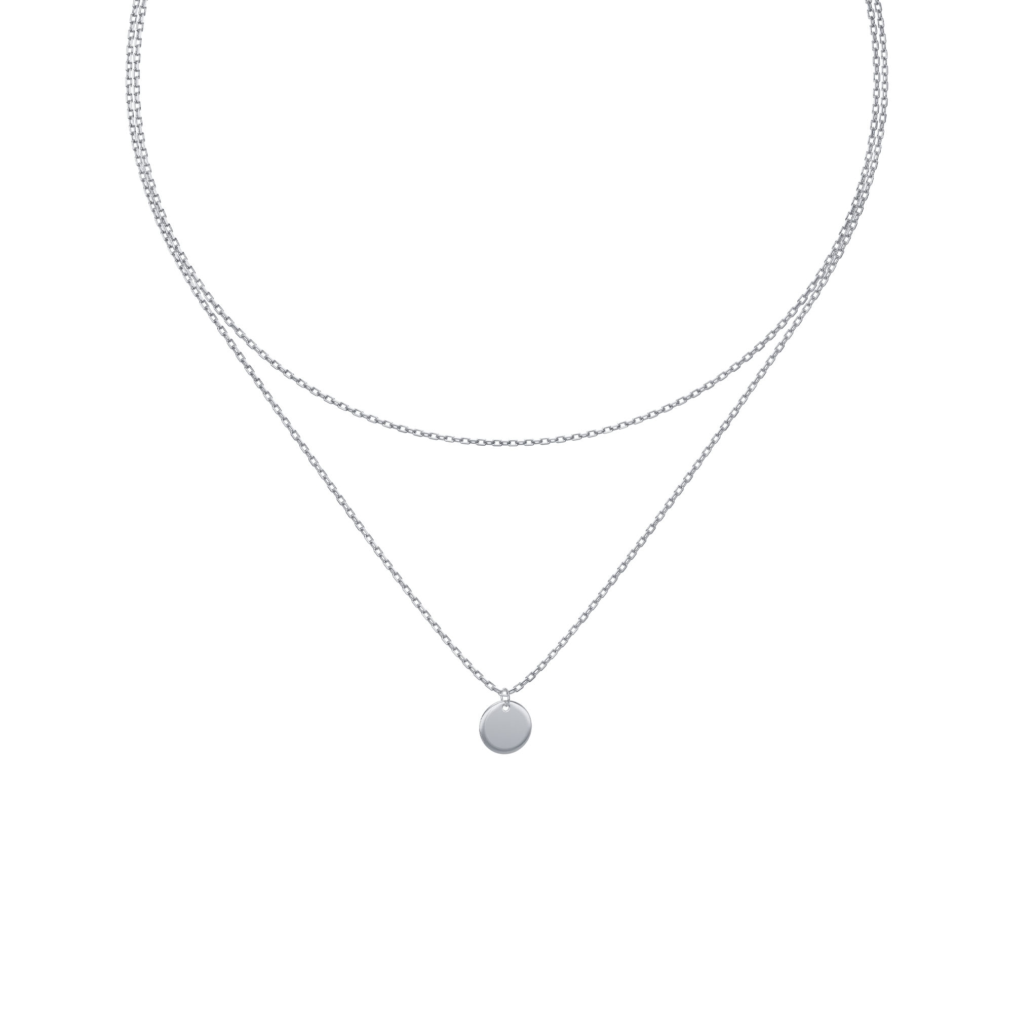 Колье из серебра «Ролло с диском»