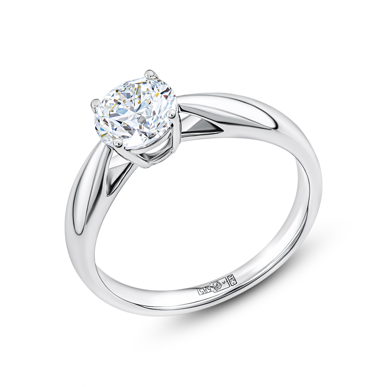 Кольцо из белого золота с бриллиантом