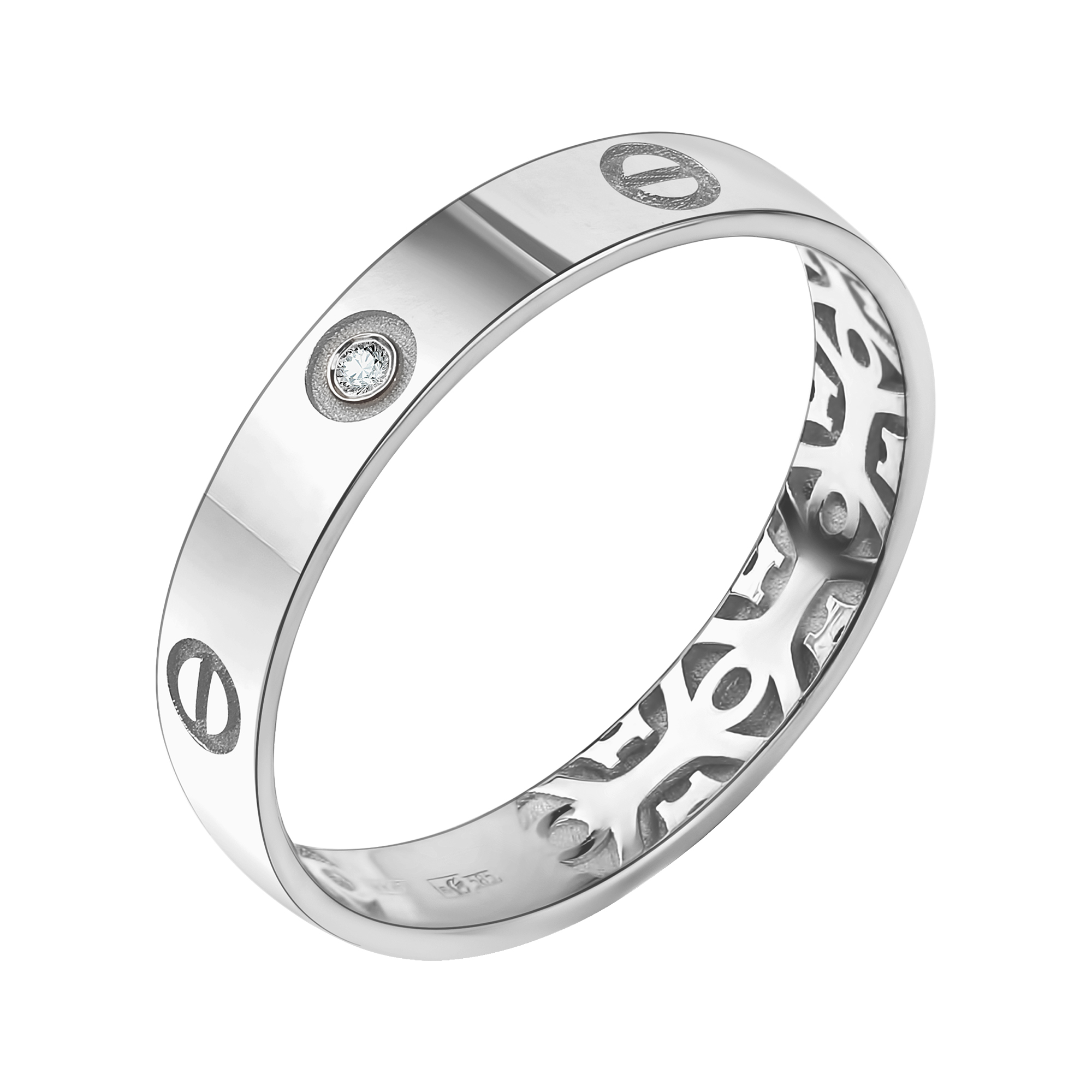 Кольцо из белого золота с бриллиантом