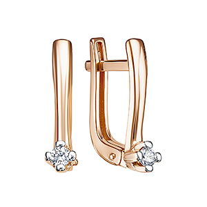 Серьги из красного золота с бриллиантами