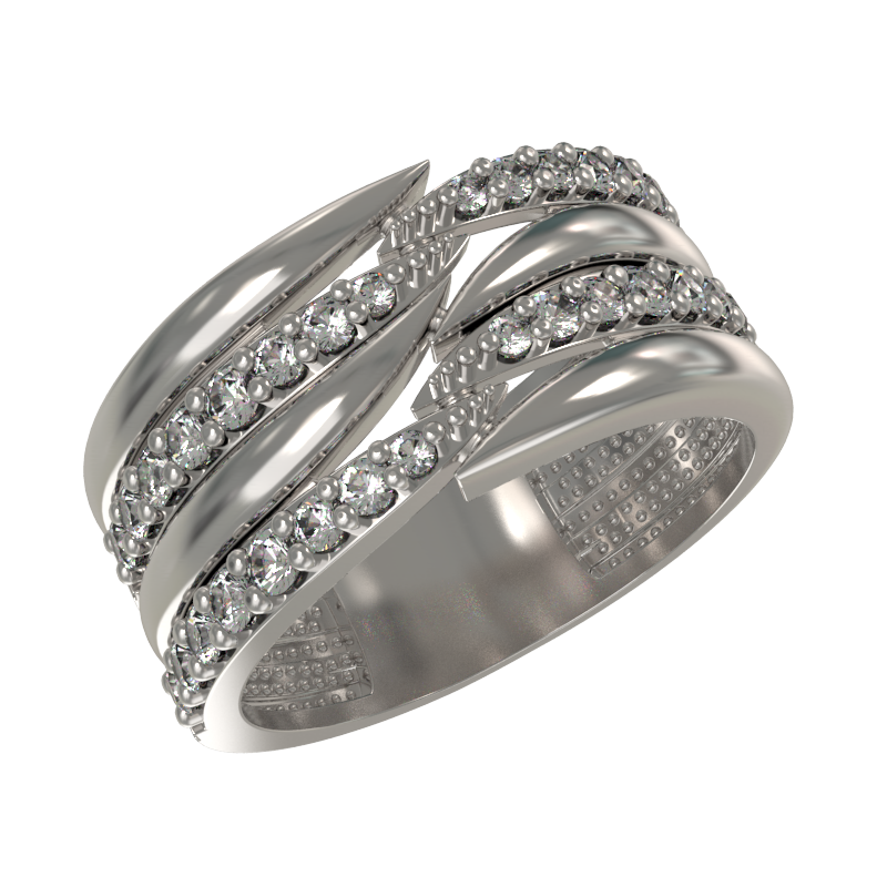 Кольцо из серебра с фианитами