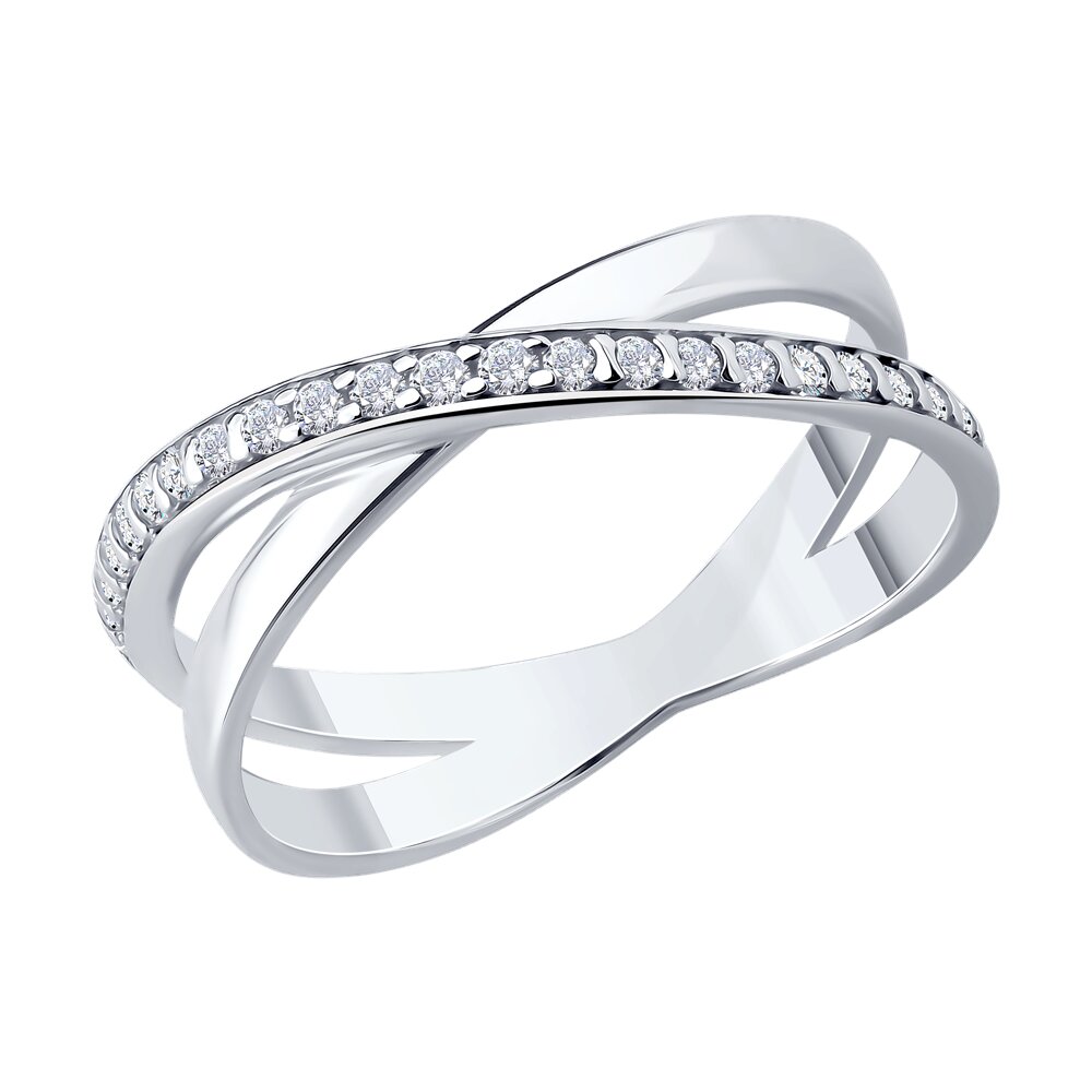 Кольцо из серебра с фианитами