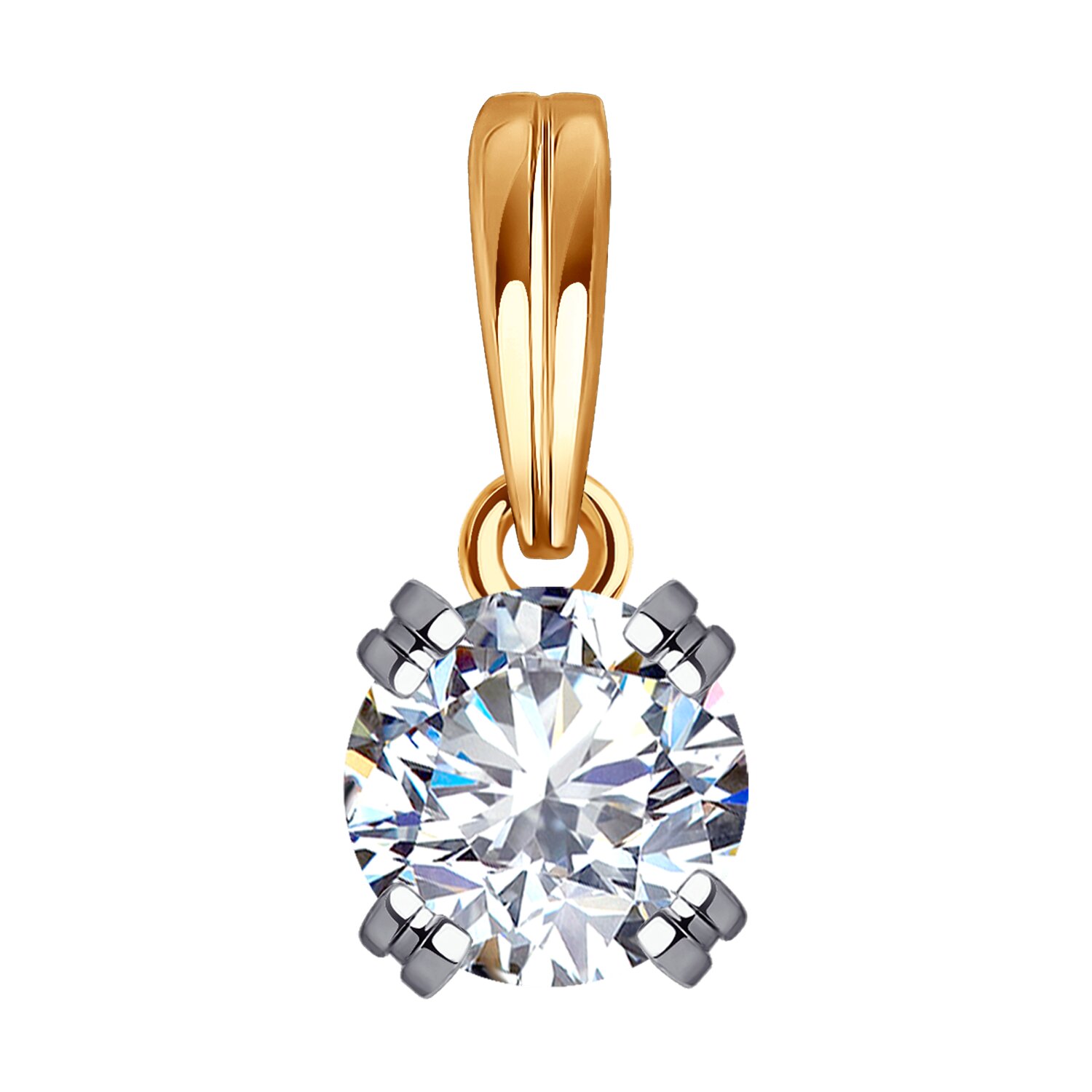 Подвеска из красного золота с фианитом