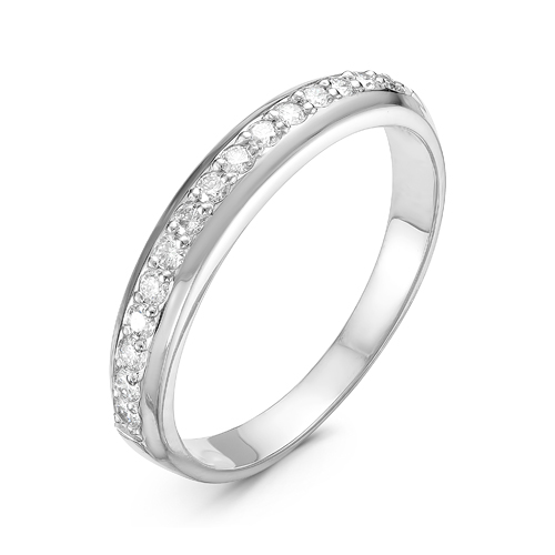 Кольцо из белого золота с фианитами