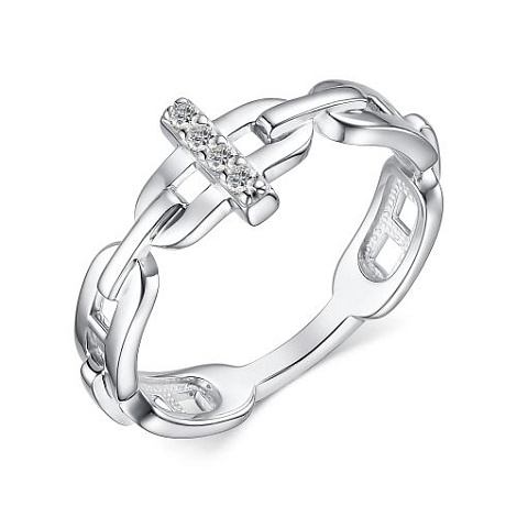 Кольцо из серебра с фианитами