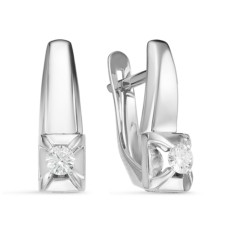 Серьги из белого золота с бриллиантами