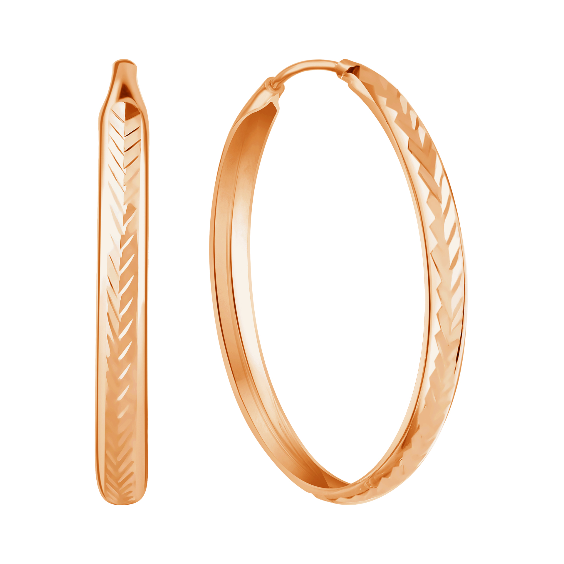 Серьги конго из красного золота