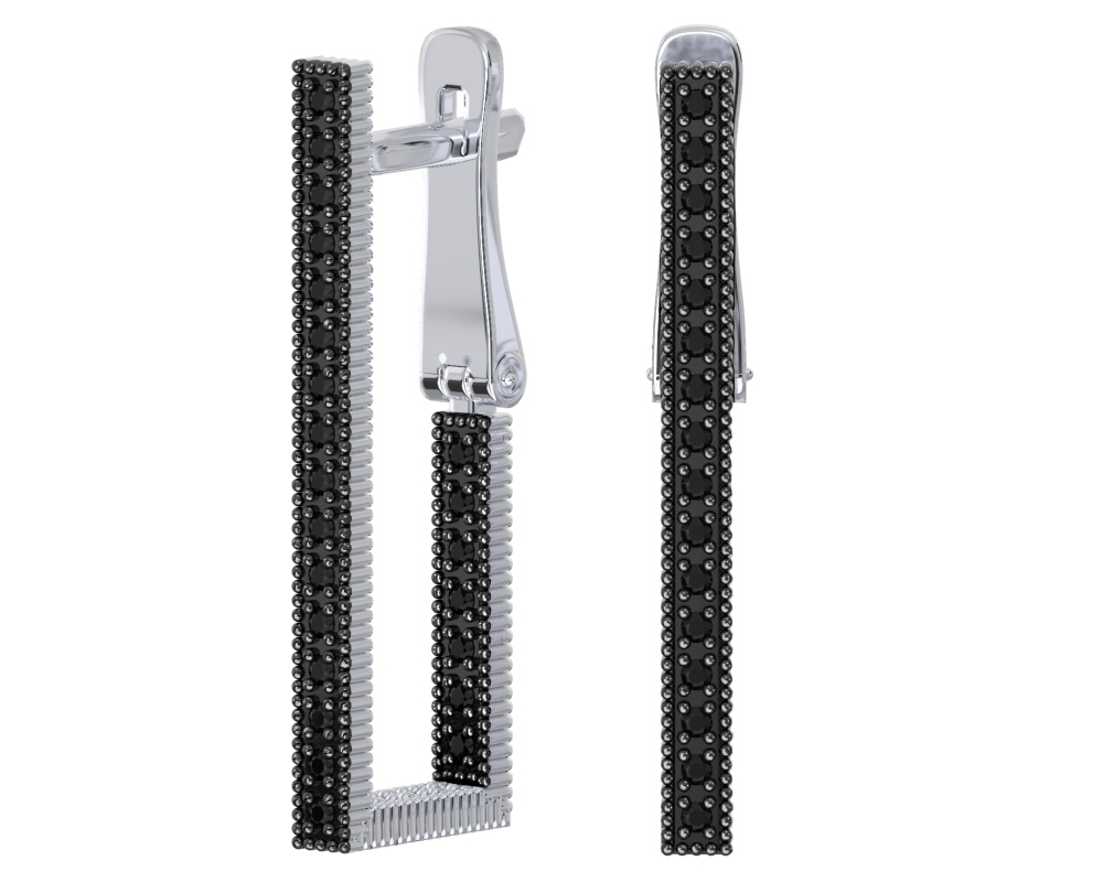 Серьги из серебра с фианитами