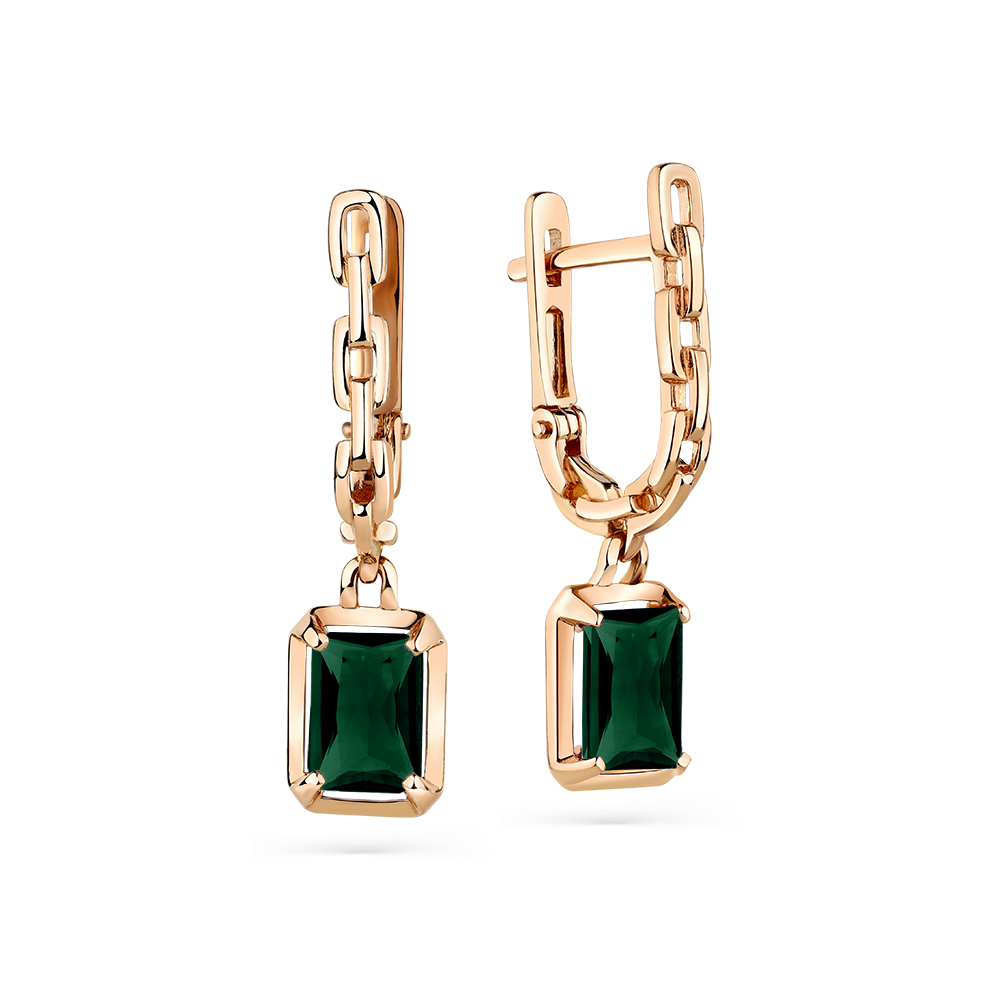 Серьги из красного золота с турмалином