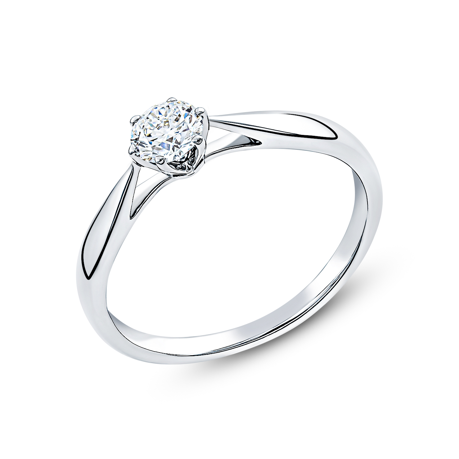 Кольцо из белого золота с бриллиантом