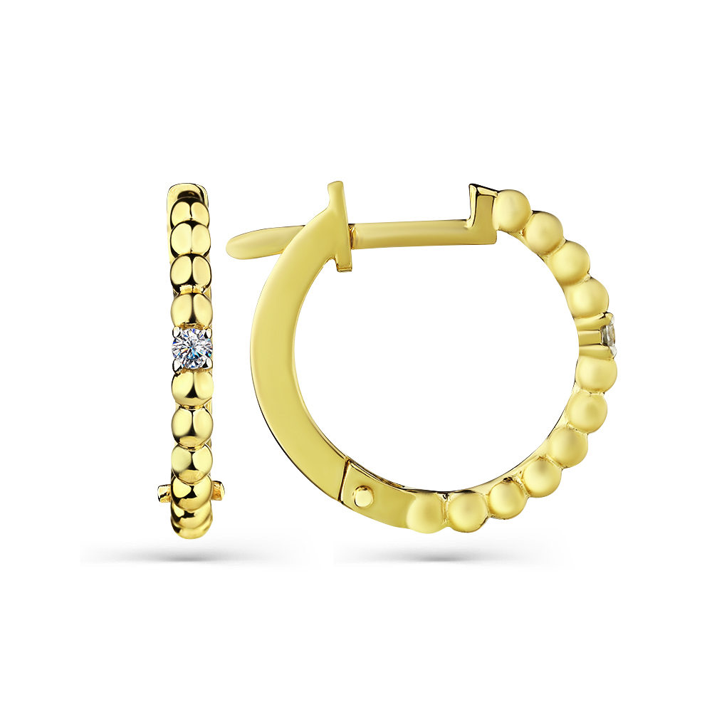 Серьги из желтого золота с фианитами