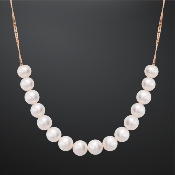 Колье из красного золота с жемчугом