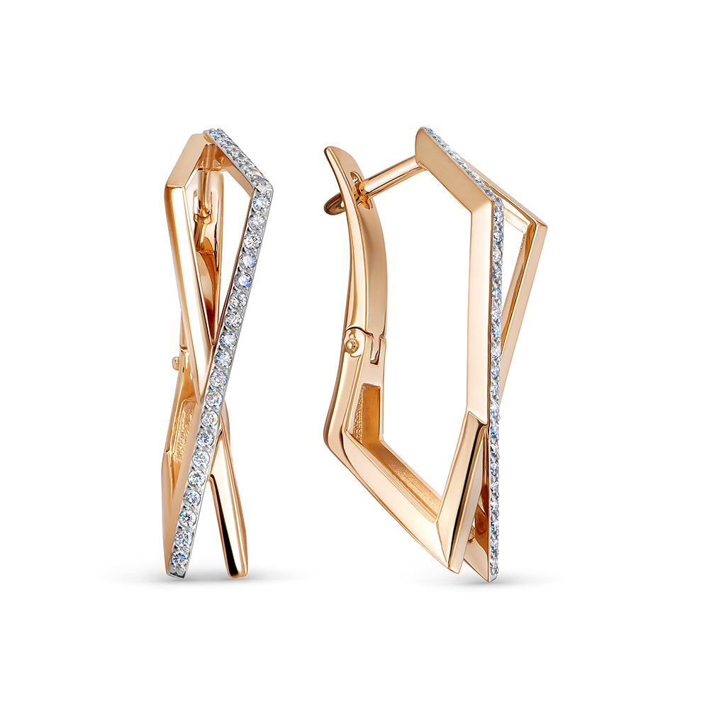 Серьги из красного золота с бриллиантами