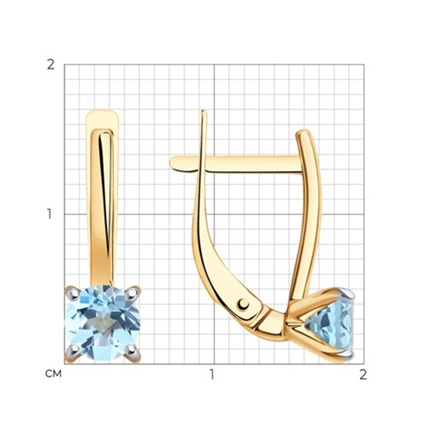 Серьги из красного золота с топазами