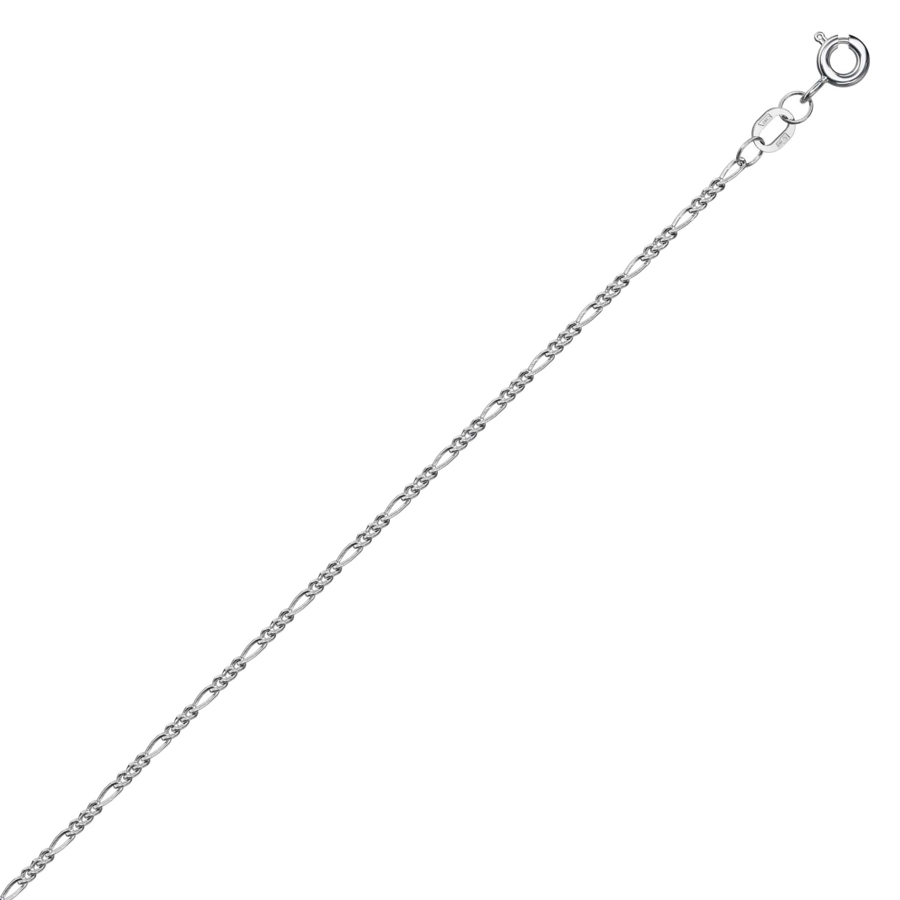 Цепь из белого золота 585, плетение «Фигаро»