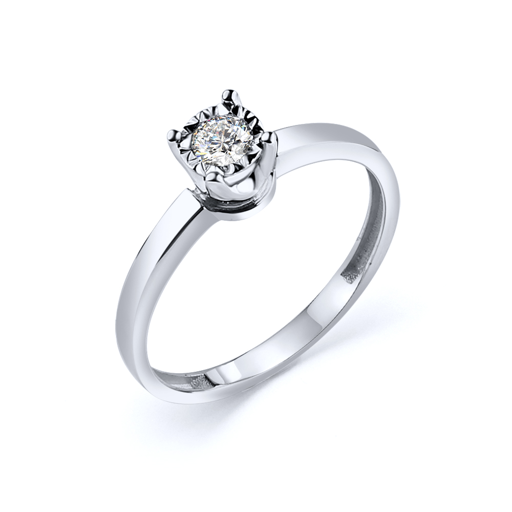 Кольцо из белого золота с бриллиантом