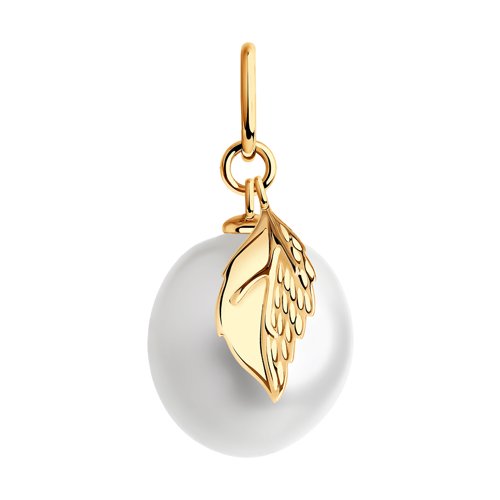 Подвеска из красного золота с жемчугом