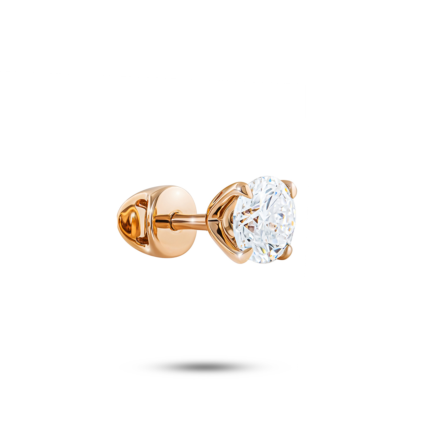 Моносерьга из красного золота с бриллиантом