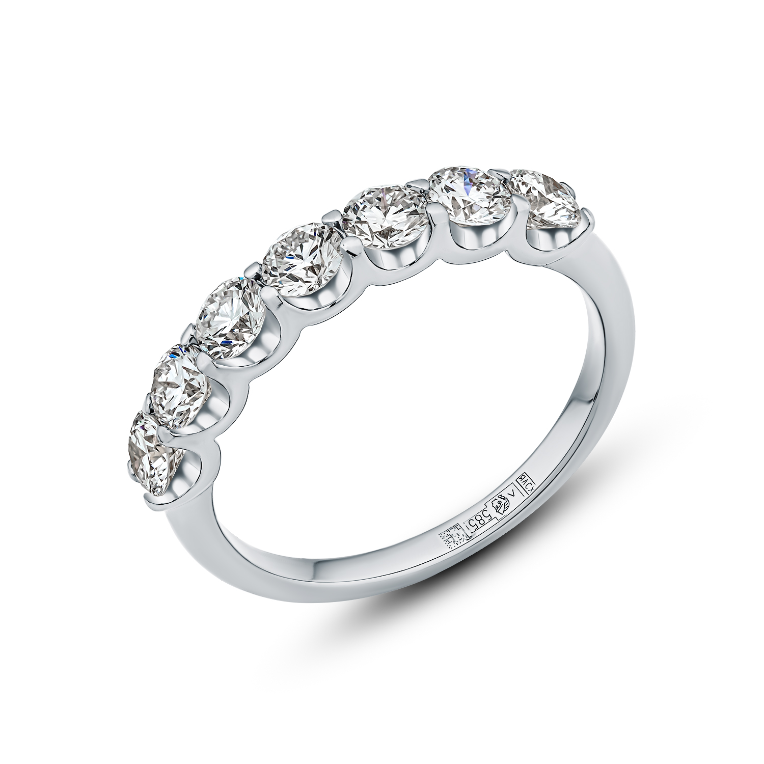 Кольцо из белого золота с бриллиантами