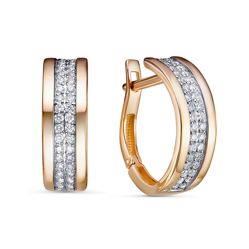 Серьги из красного золота с бриллиантами