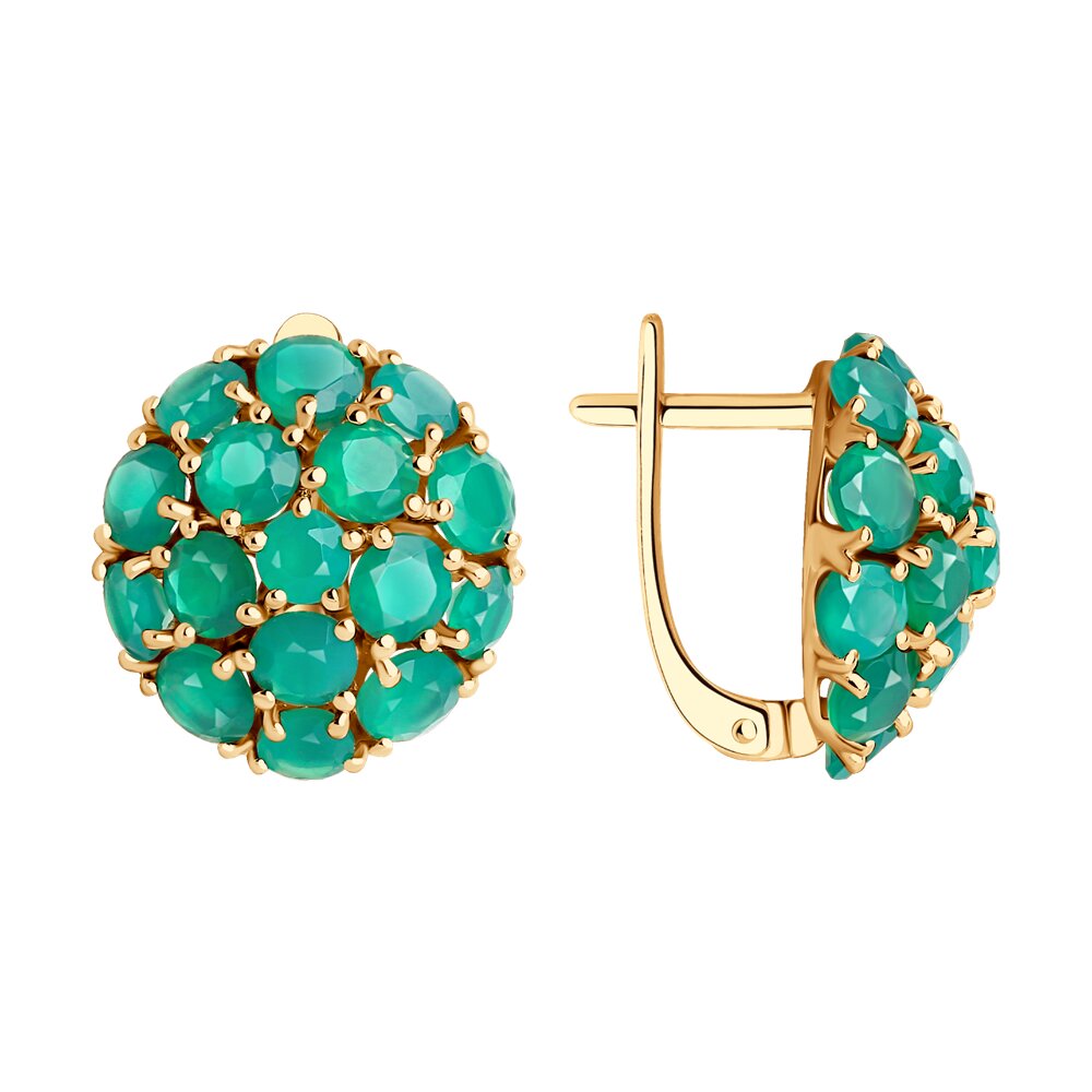 Серьги из красного золота с агатами