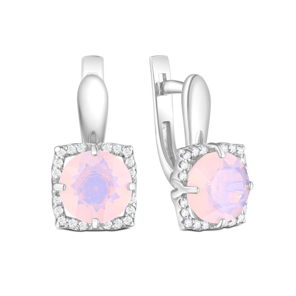 Серьги из серебра с ониксом и фианитами