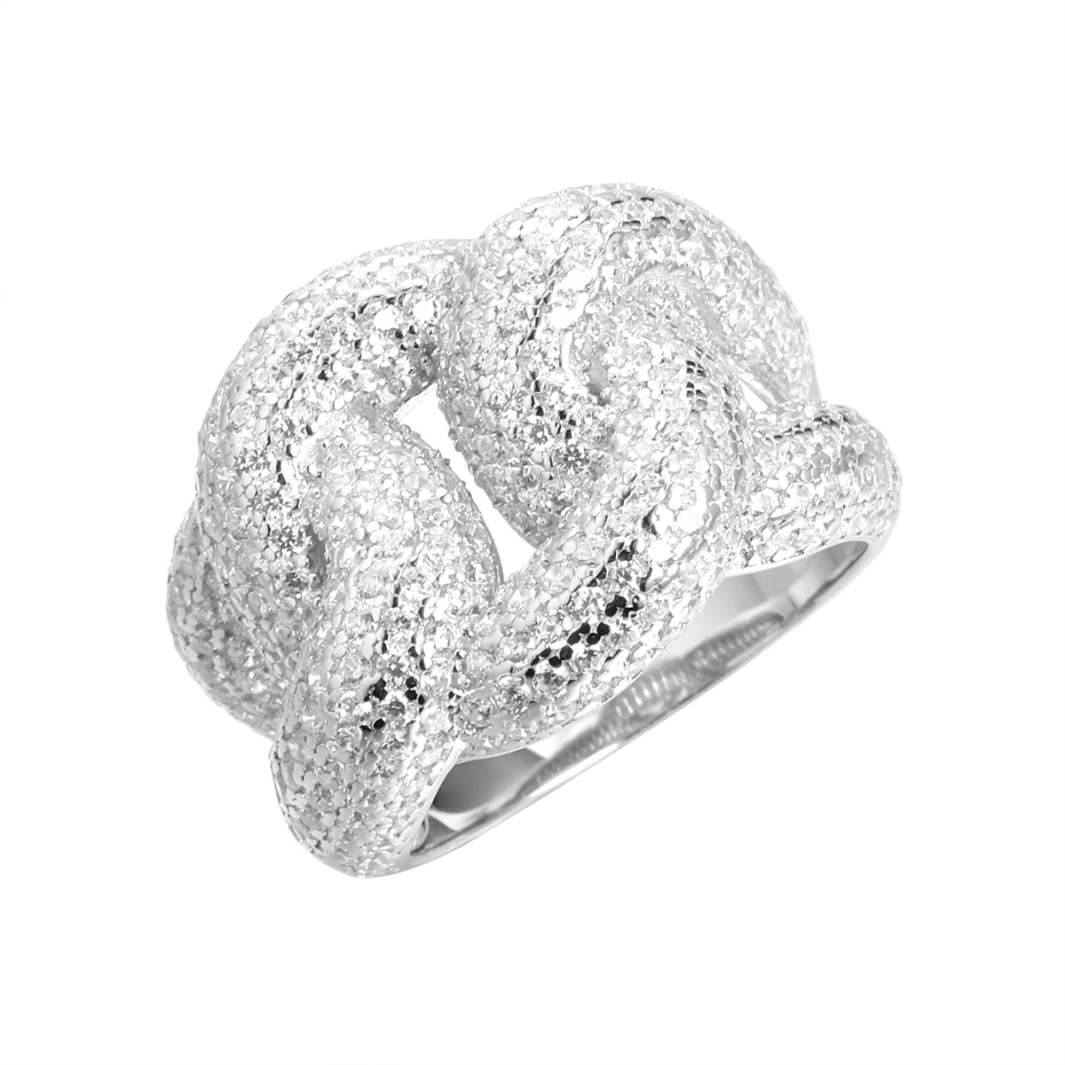 Кольцо из серебра с фианитами