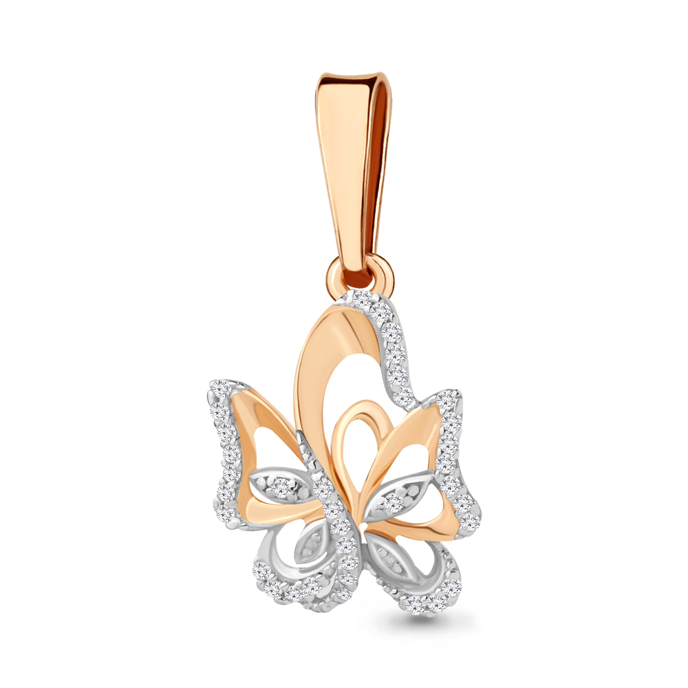 Подвеска из красного золота с фианитами