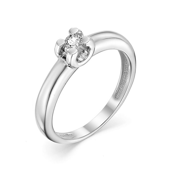 Кольцо из белого золота с бриллиантом