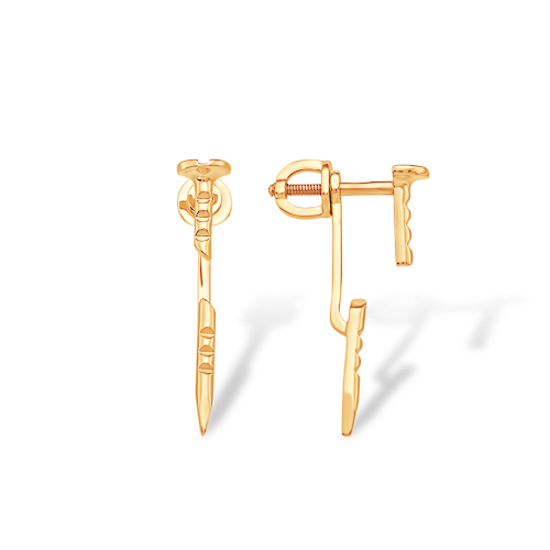 Серьги пусеты из красного золота