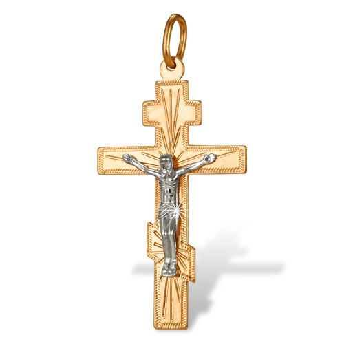 Крестик православный из красного золота