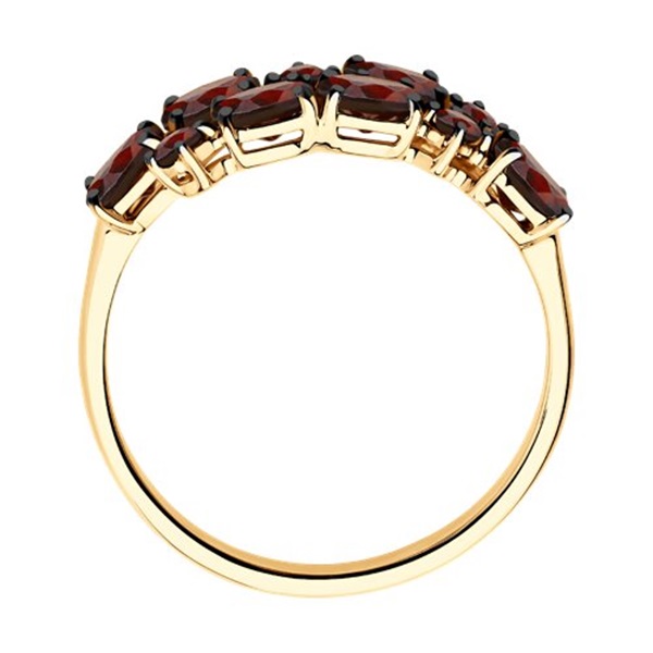 Кольцо из золота с гранатами