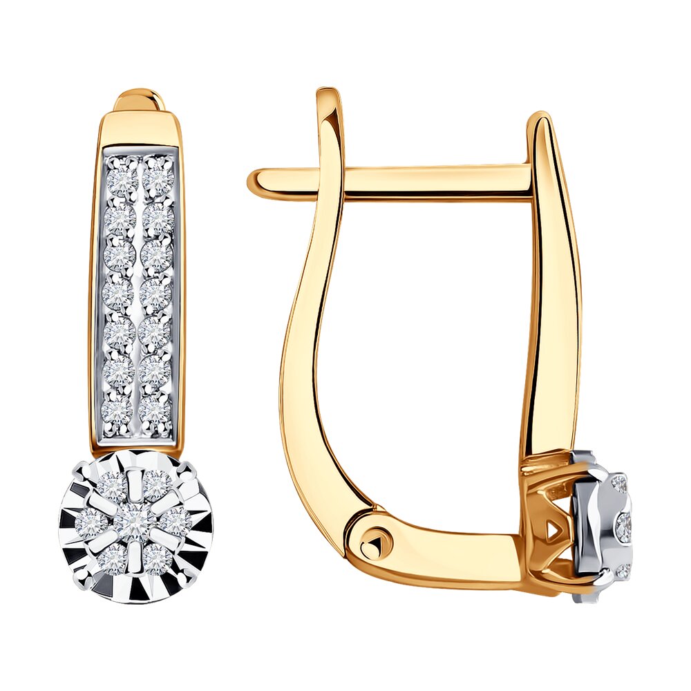 Серьги из красного золота с бриллиантами