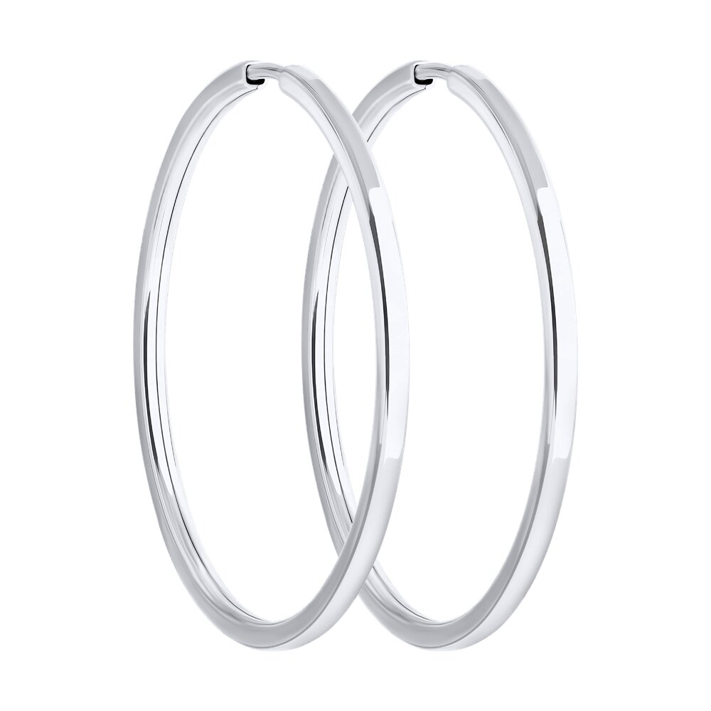 Серьги-конго из белого золота