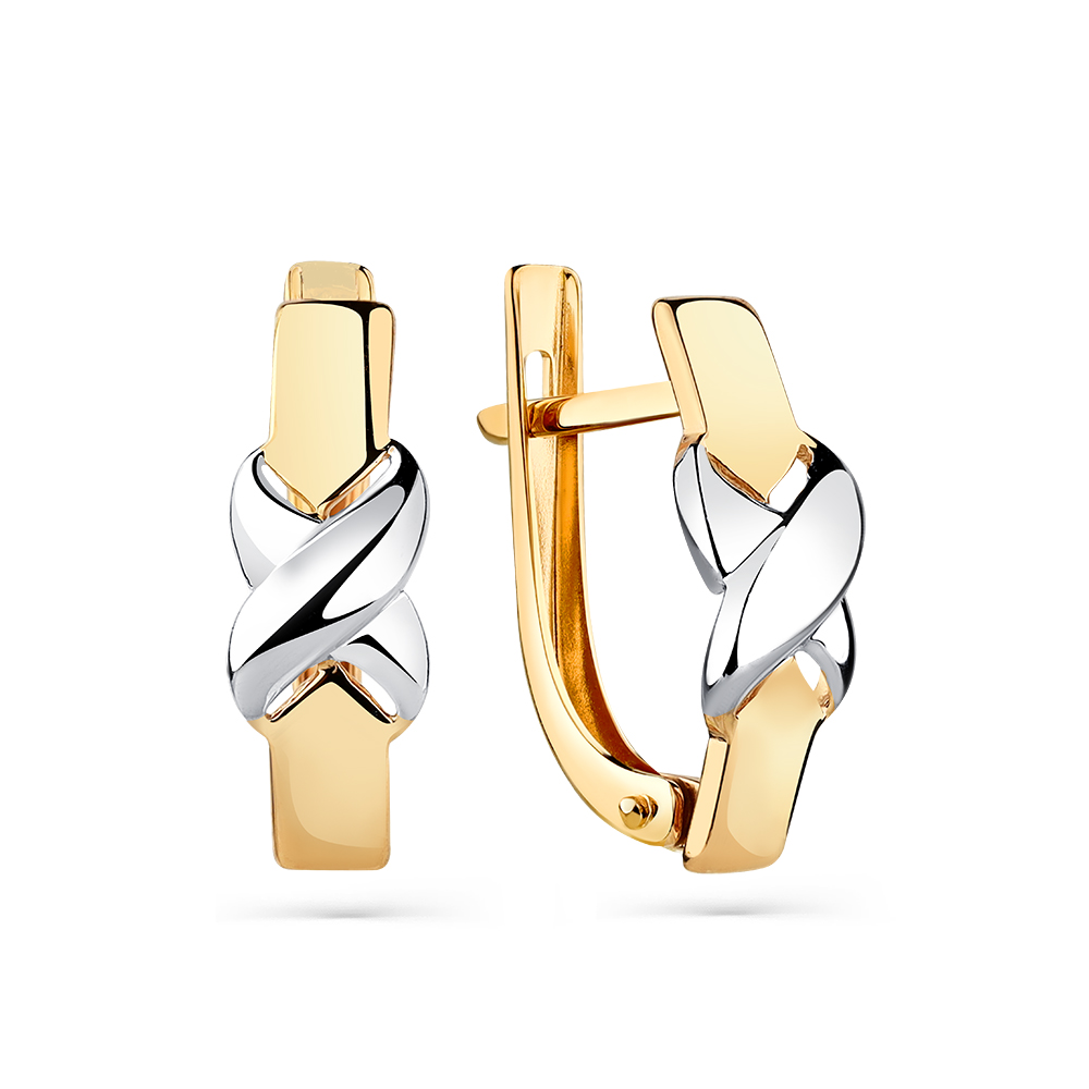 Серьги из комбинированного золота