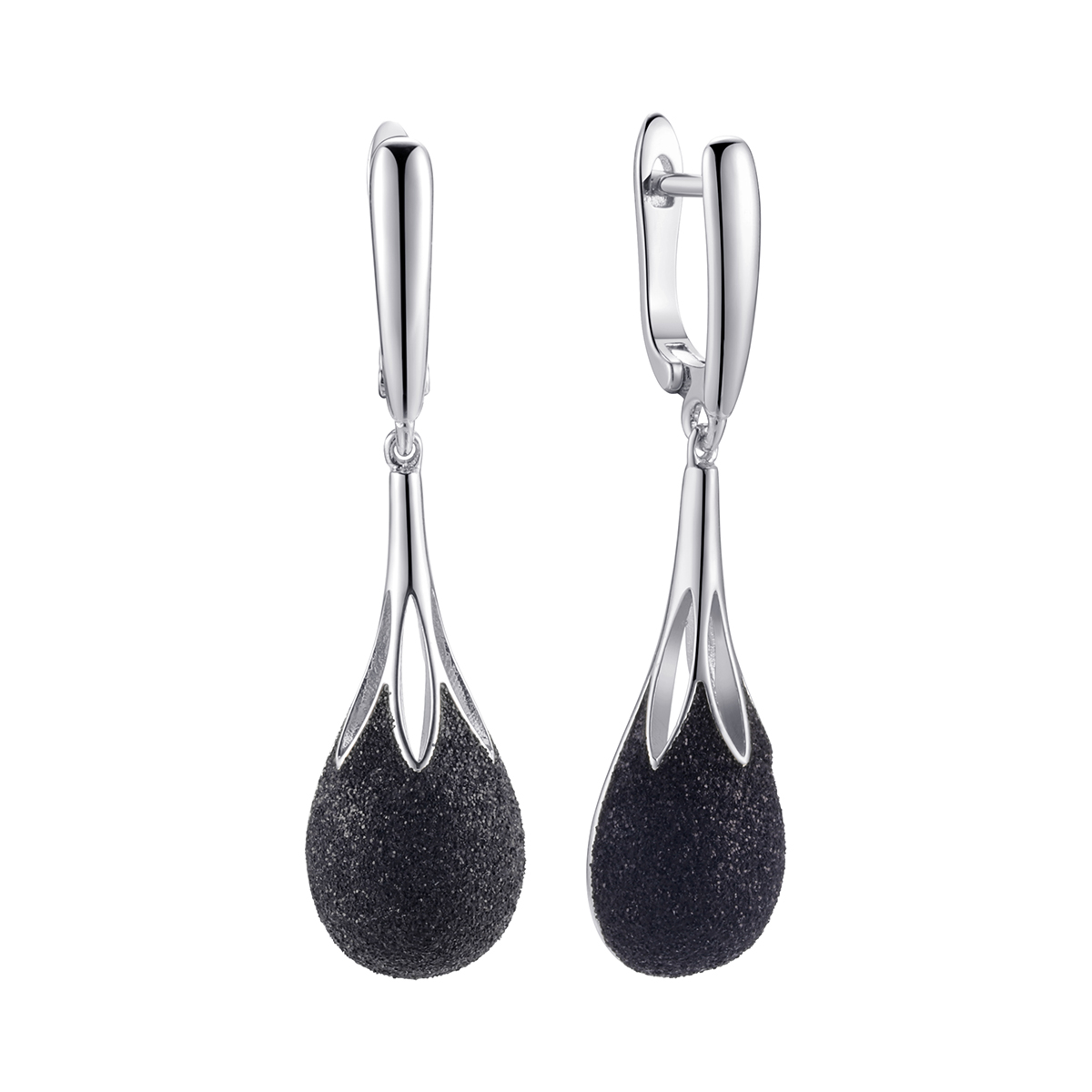 Серьги из серебра с глиттером