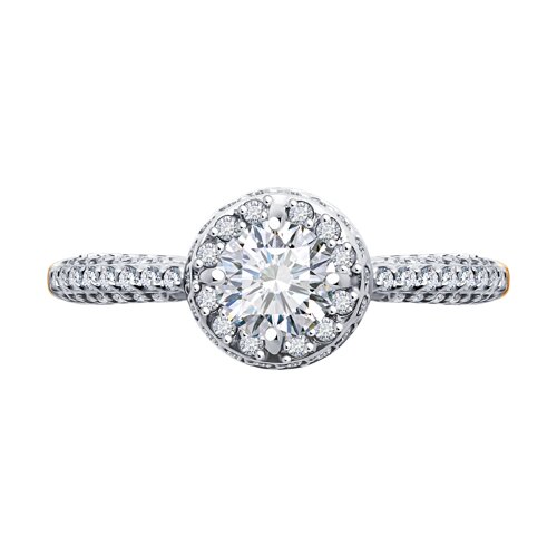 Кольцо из красного золота с фианитами