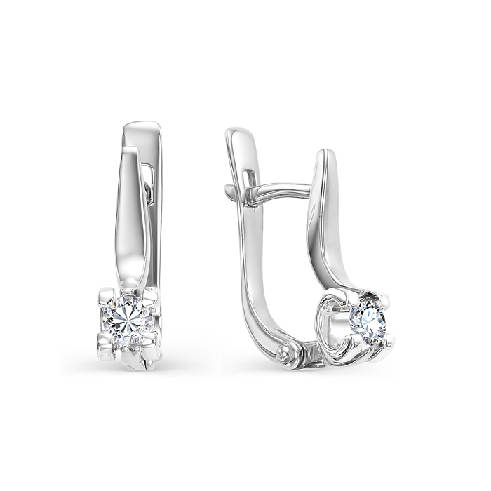 Серьги из белого золота с бриллиантами