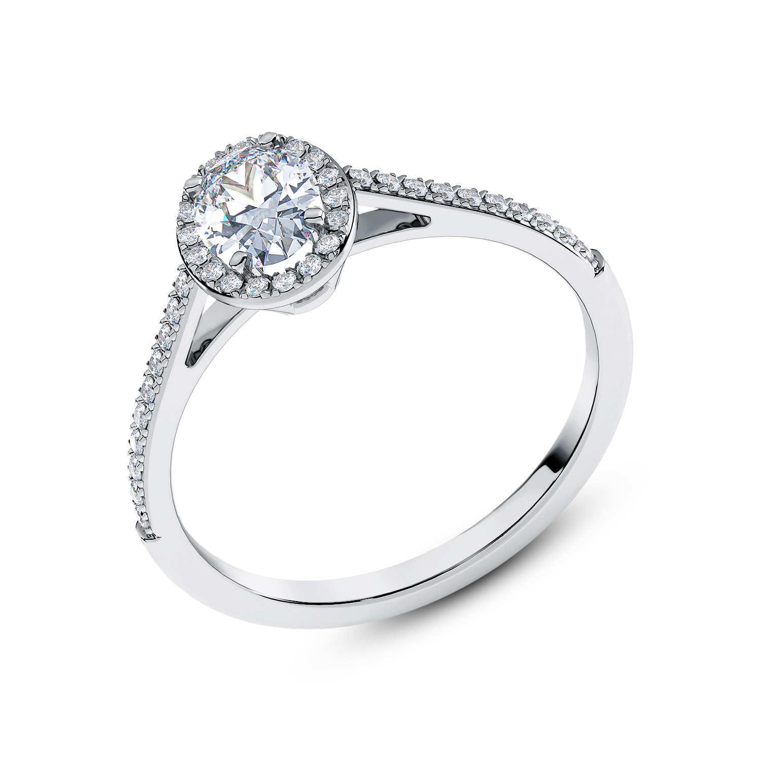 Кольцо из белого золота с бриллиантами