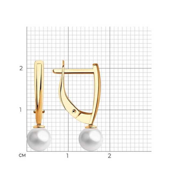 Серьги из красного золота с жемчугом