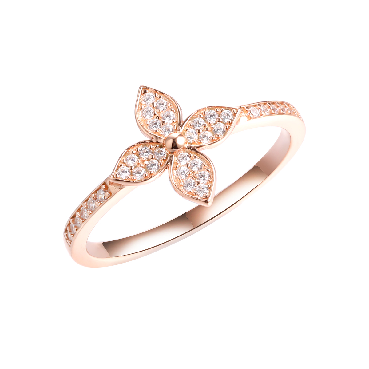 Кольцо из позолоченного серебра с фианитами