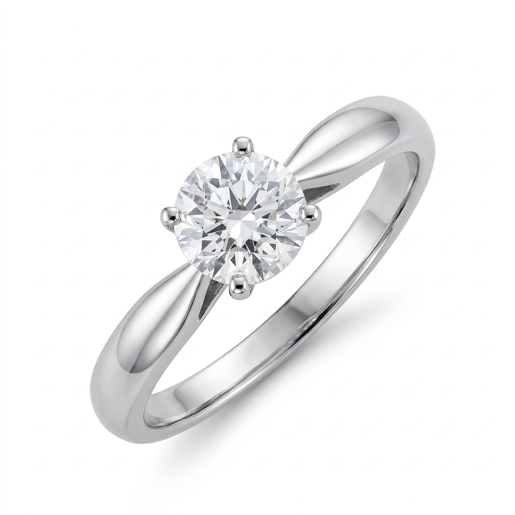 Кольцо из белого золота с бриллиантом