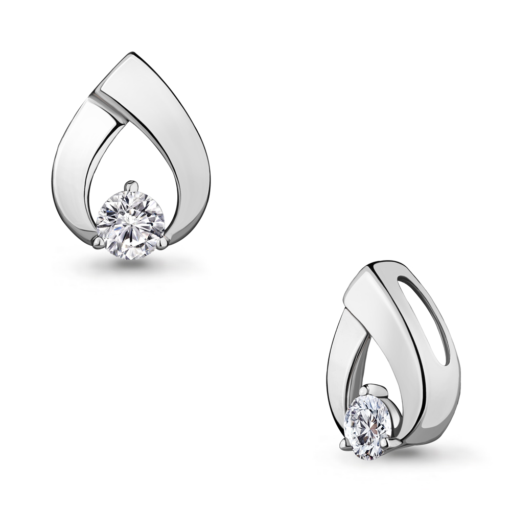 Подвеска из белого золота с фианитом