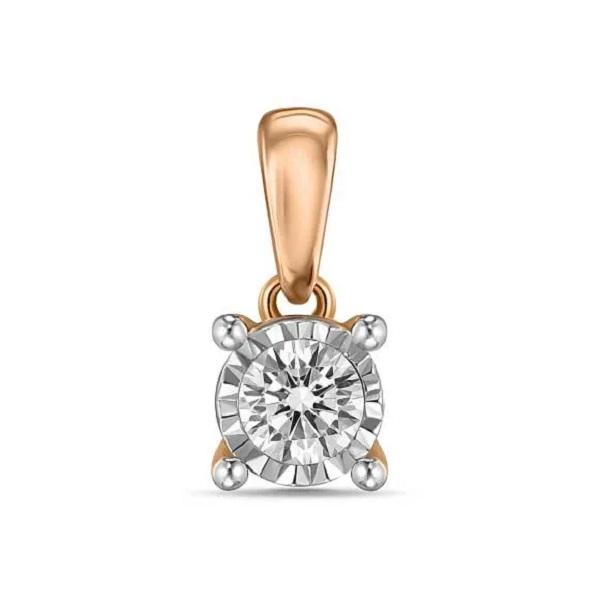 Подвеска из красного золота с бриллиантом