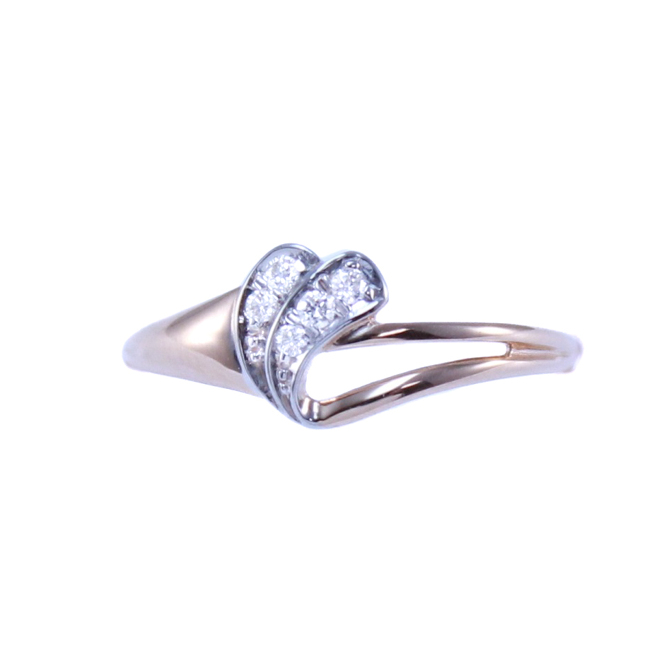 Кольцо из красного золота с бриллиантами