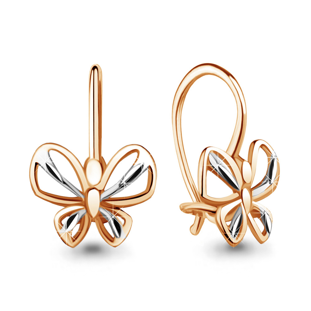 Серьги из комбинированного золота