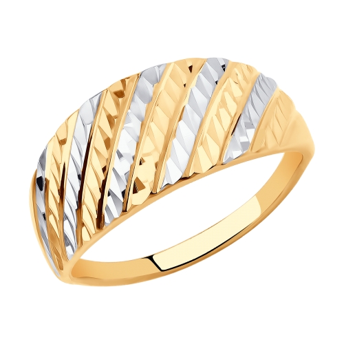 Кольцо из красного золота с алмазной гранью