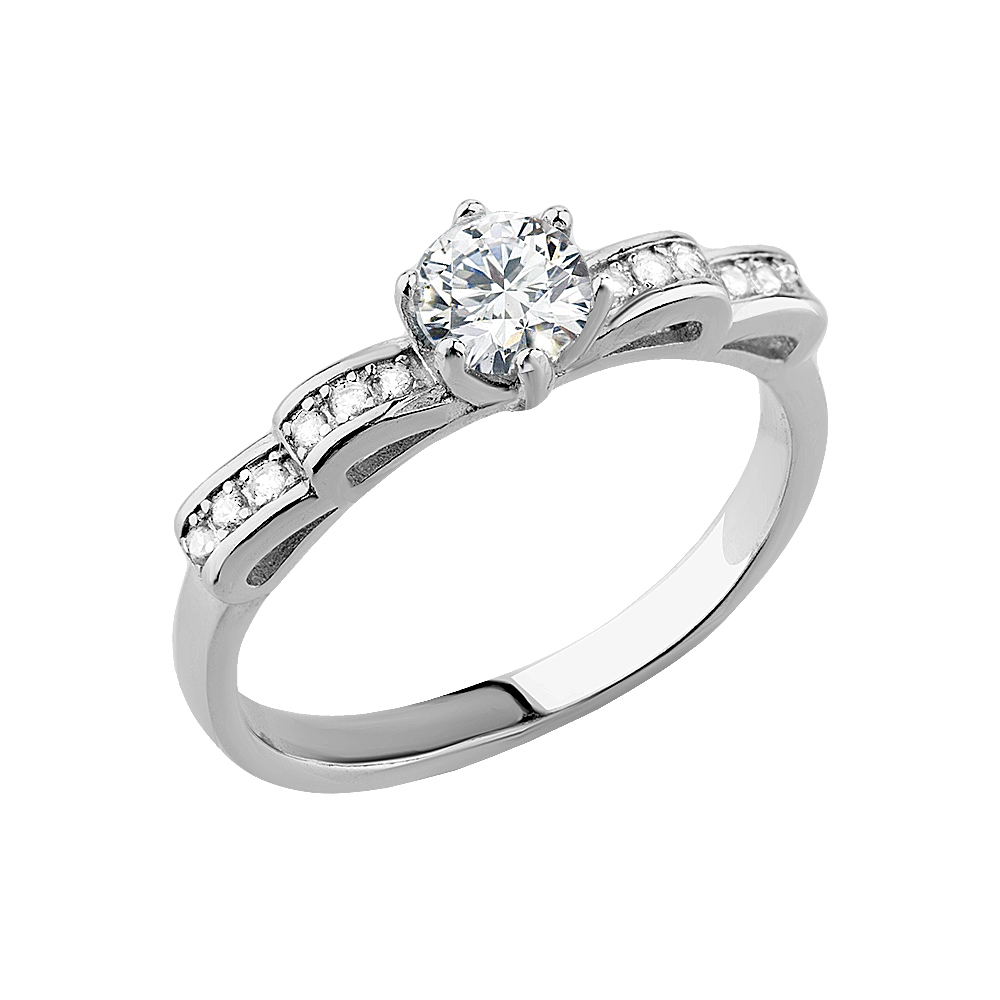 Кольцо из серебра с кубическим цирконием