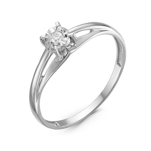 Кольцо из белого золота с бриллиантом